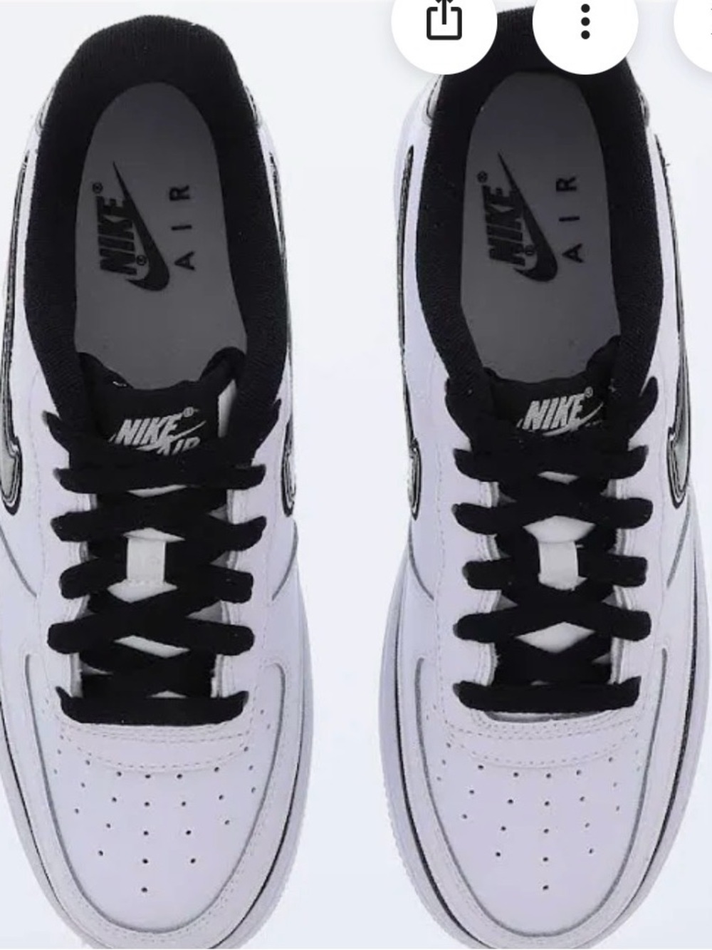 NIB Nike Air Force One Low LV8 (GS) Miami Vice White and Black Sneakers